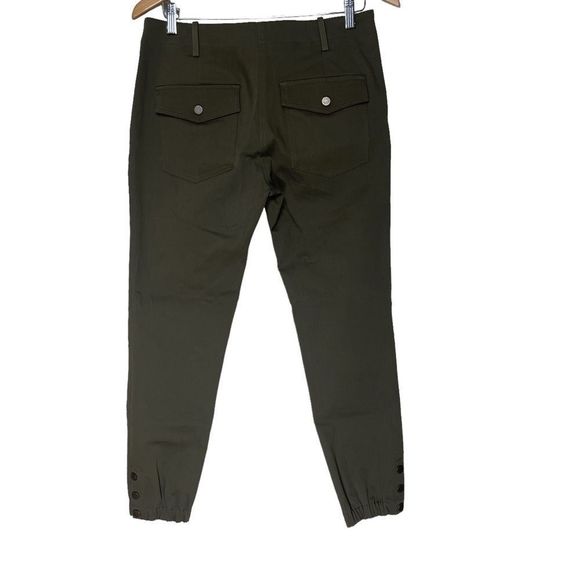 Veronica Beard Army Green Field Cargo Pants Size 6 Cuffed Cropped Patch Pockets - Picture 4 of 11